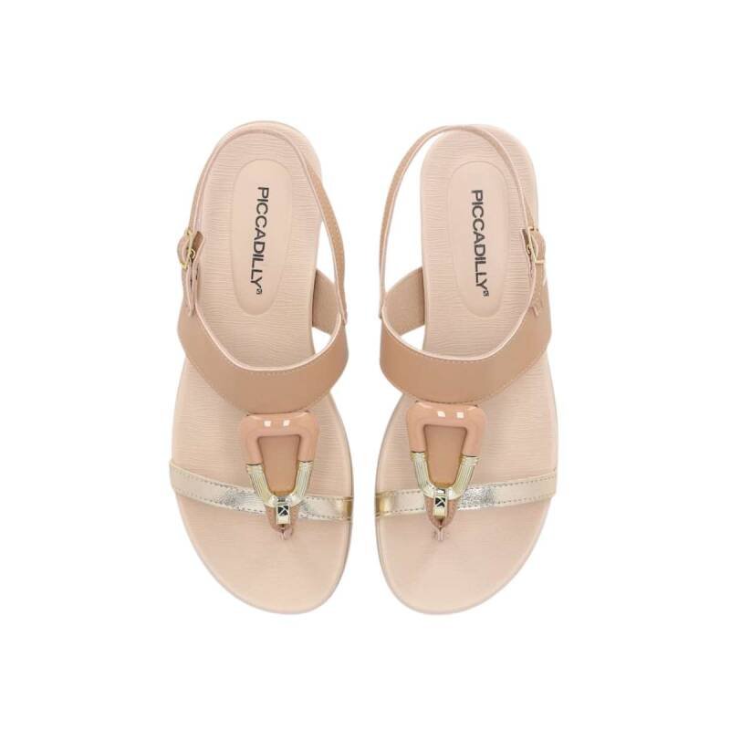 Sandalia Piccadilly Rasteira - Feminina - Branco off Bege 4