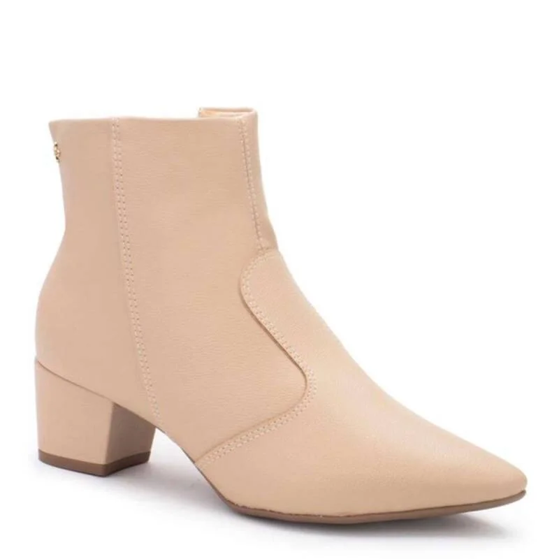 Bota Softli Salto Bloco - Feminina - Bege Bege 2