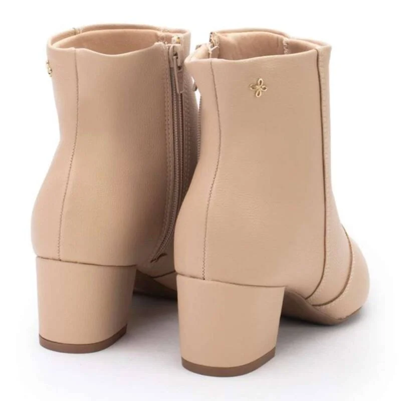 Bota Softli Salto Bloco - Feminina - Bege Bege 4