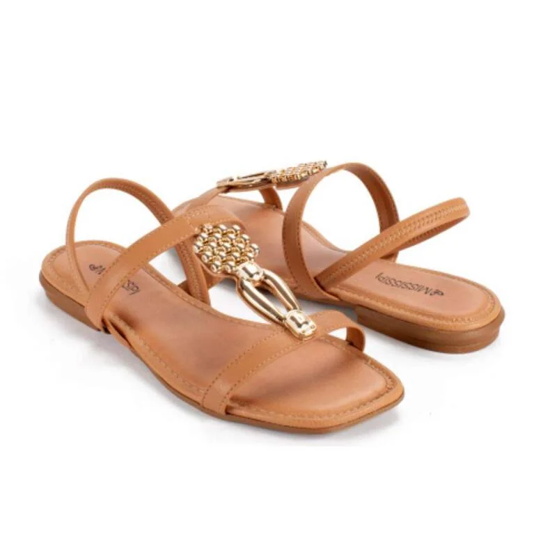 Sandália Mississipi Rasteira Rives - Feminina Marrom 2