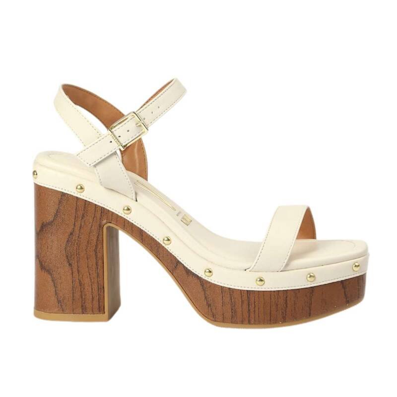 Sandália Vizzano Salto Bloco - Feminina - Branco off