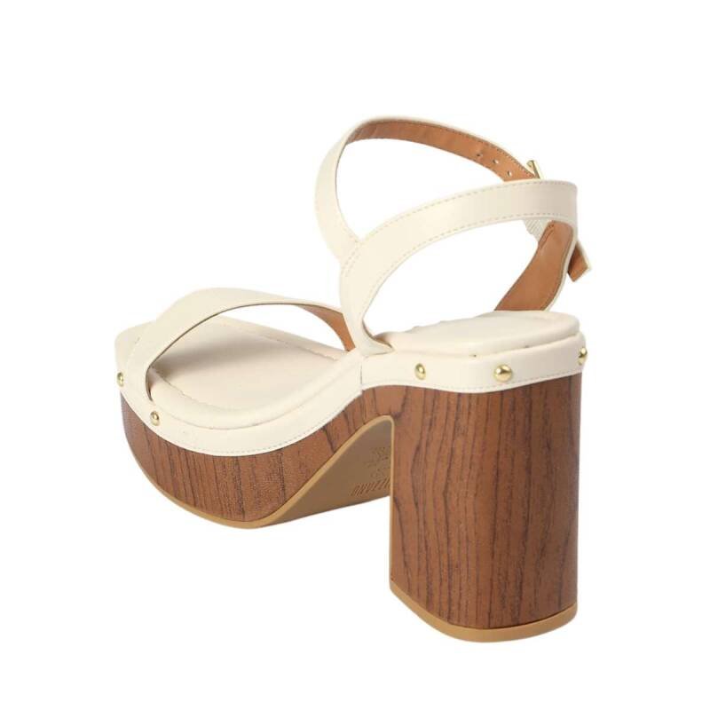 Sandália Vizzano Salto Bloco - Feminina - Branco off Branco Off 3