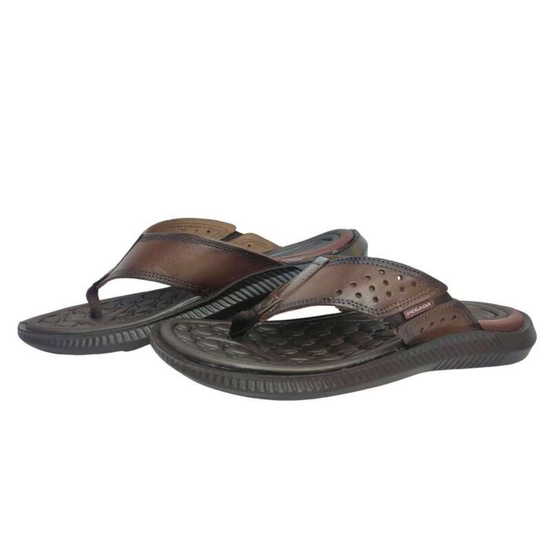 Chinelo Pegada em Couro - Masculino Cravo 2