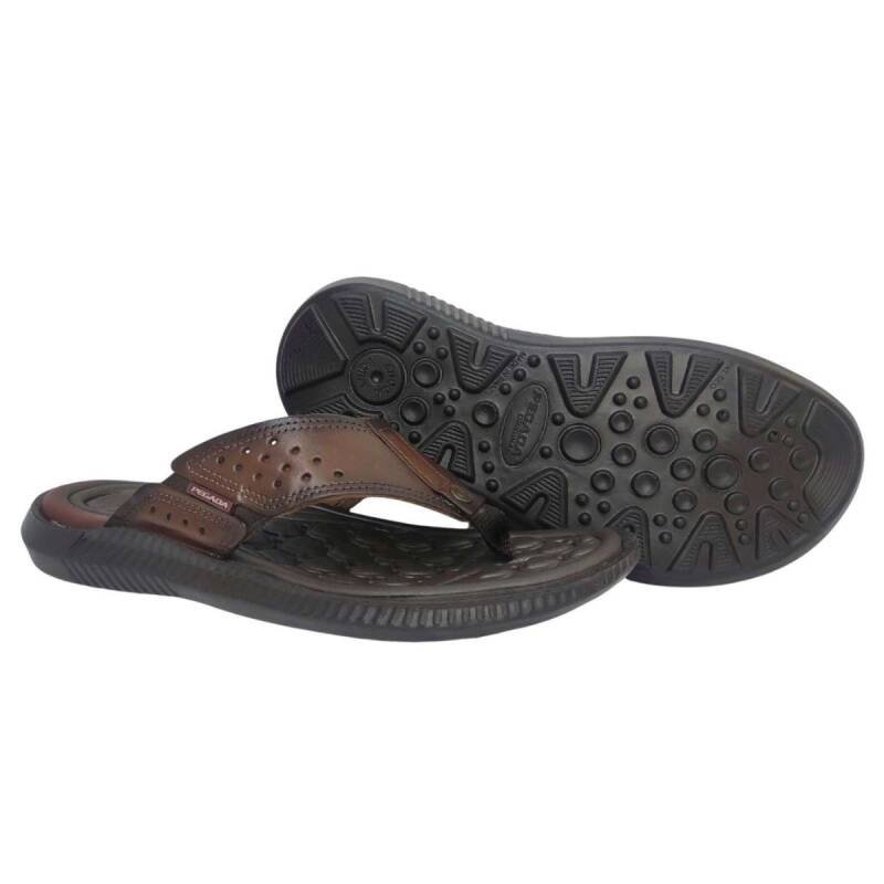 Chinelo Pegada em Couro - Masculino Cravo 3