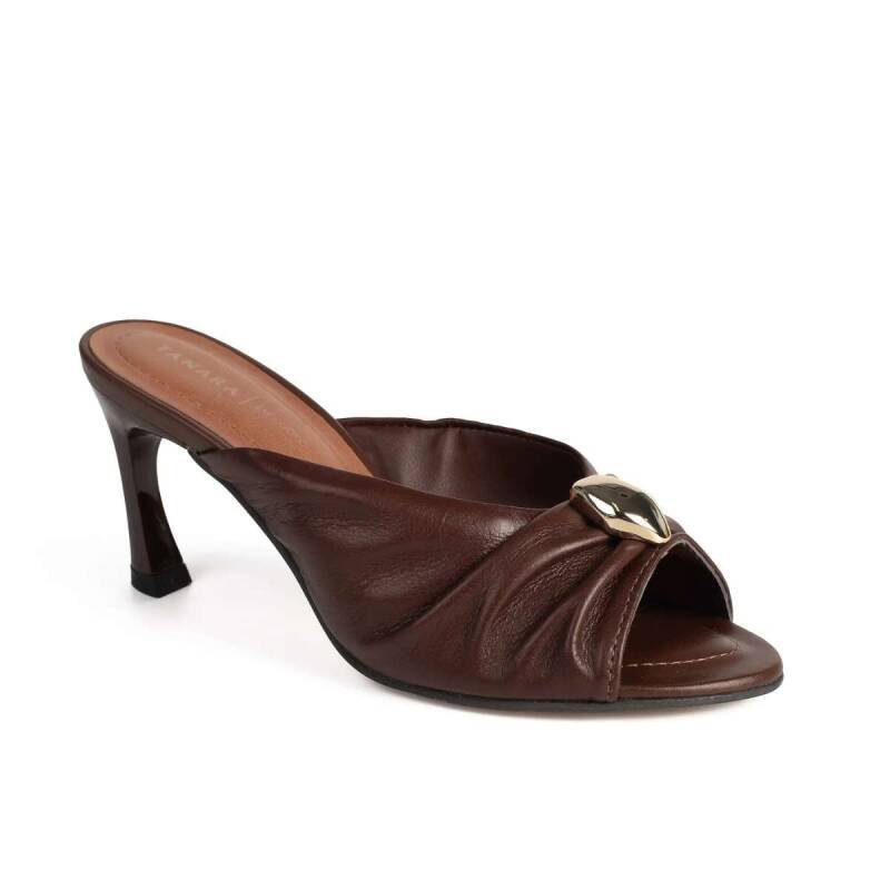 Tamanco Tanara Salto Fino - Feminino - Marrom
