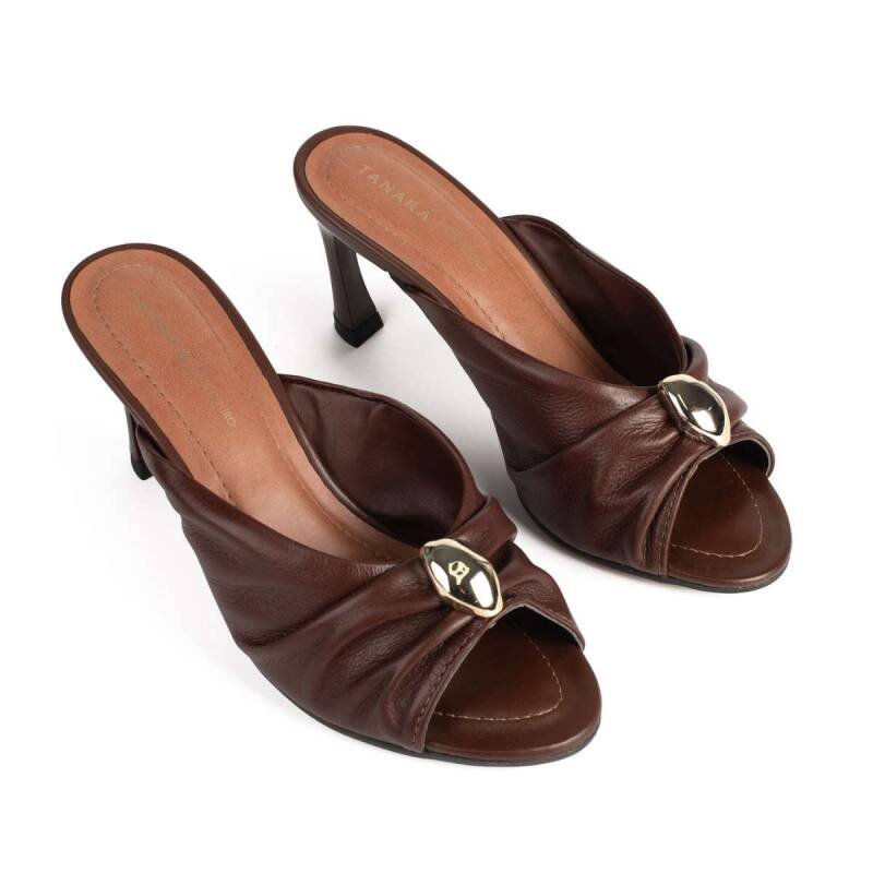 Tamanco Tanara Salto Fino - Feminino - Marrom Marrom 4
