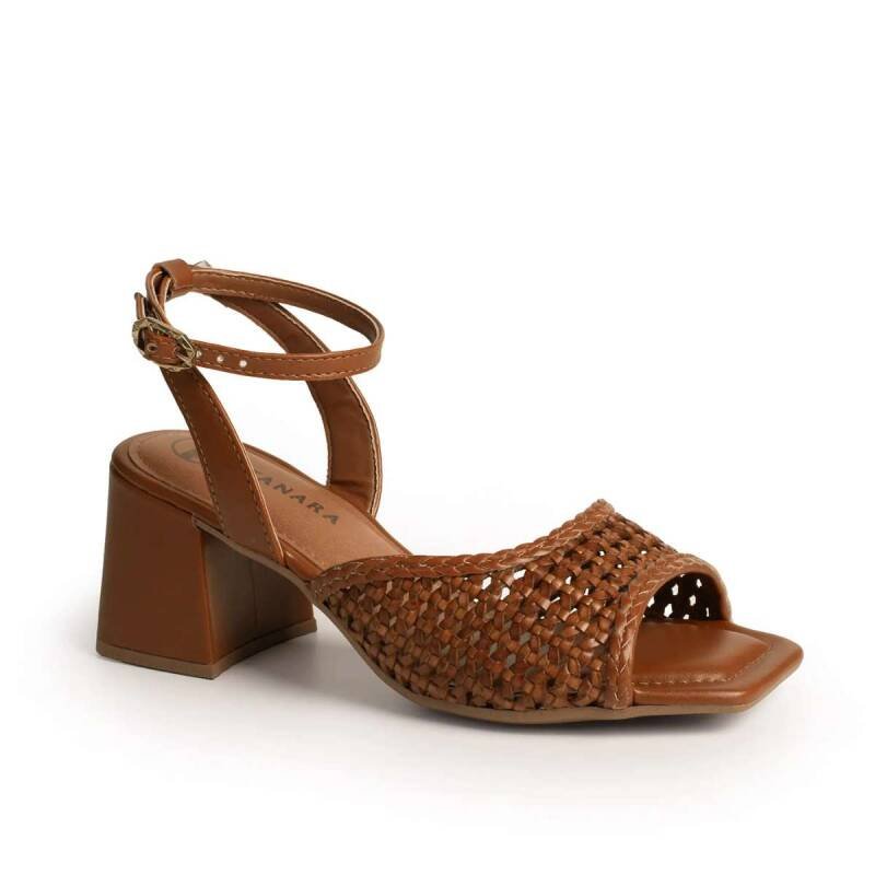 Sandália Tanara Salto Bloco - Feminina - Marrom Marrom 1