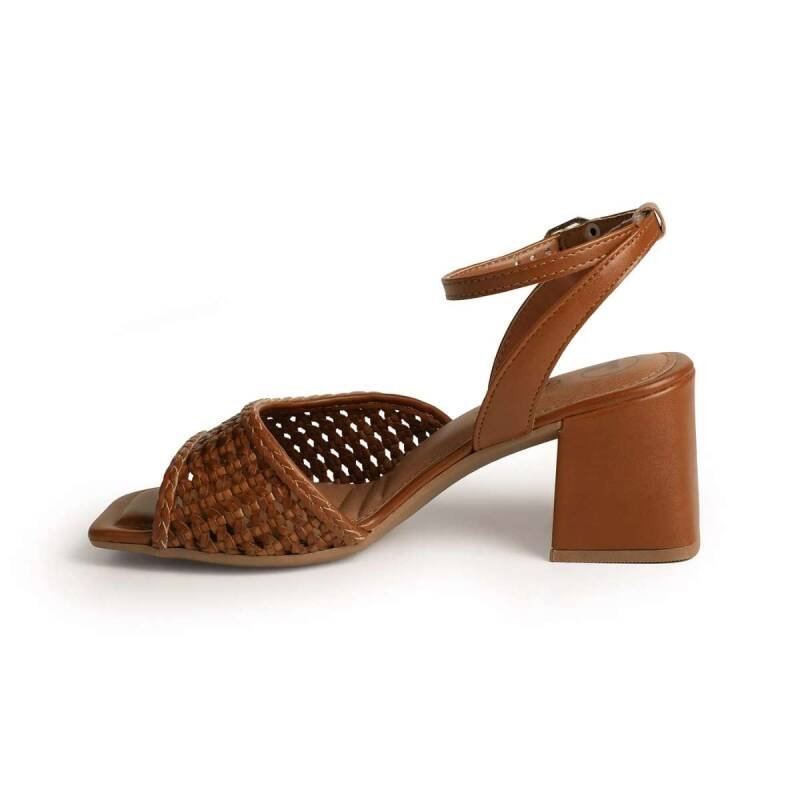 Sandália Tanara Salto Bloco - Feminina - Marrom Marrom 3