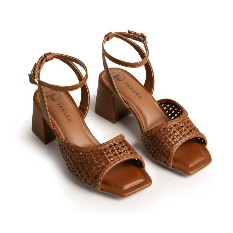 Sandália Tanara Salto Bloco - Feminina - Marrom Marrom 4