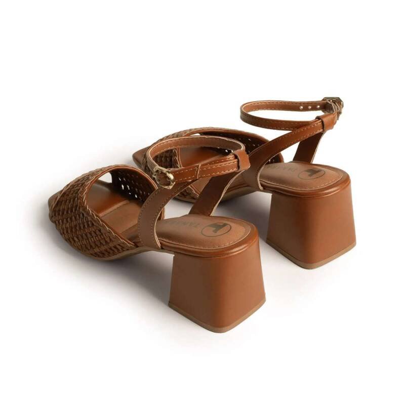 Sandália Tanara Salto Bloco - Feminina - Marrom Marrom 5