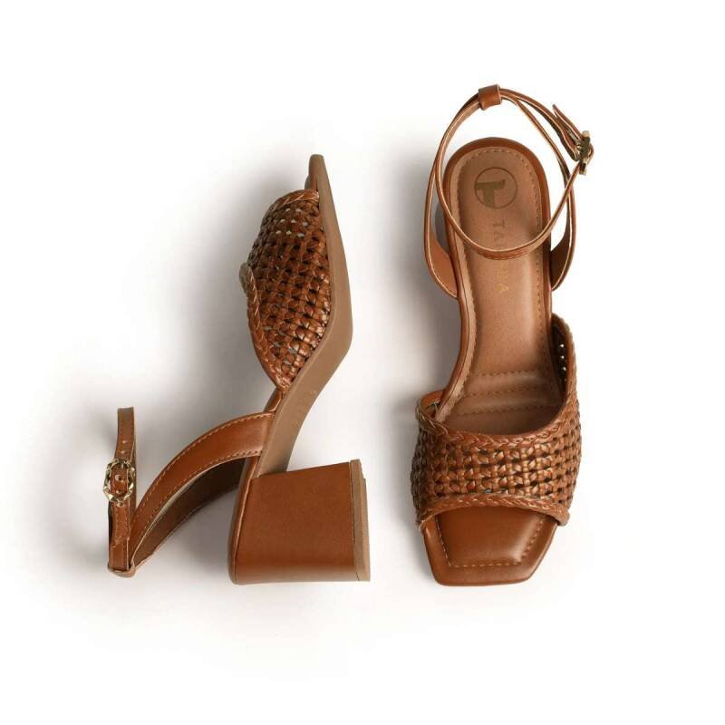 Sandália Tanara Salto Bloco - Feminina - Marrom Marrom 6