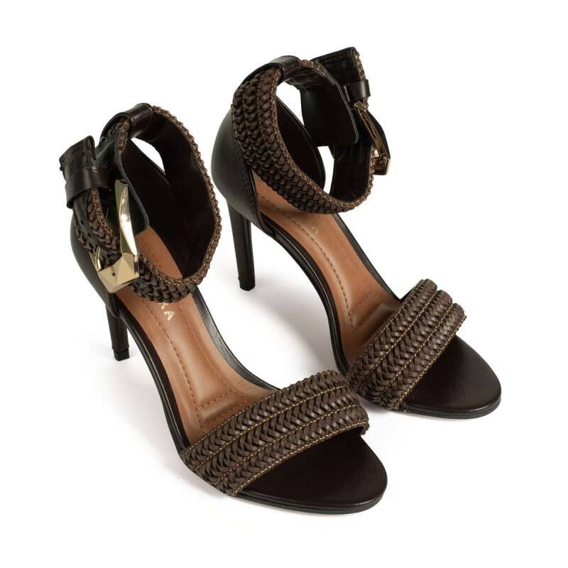 Sandália Tanara Salto Alto - Feminina - Marrom Marrom 3