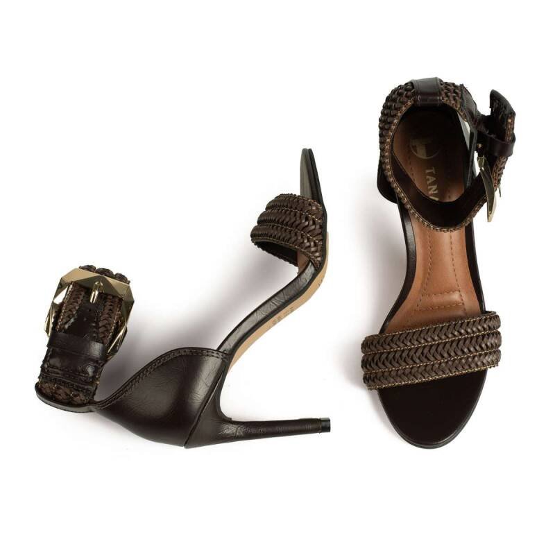 Sandália Tanara Salto Alto - Feminina - Marrom Marrom 5