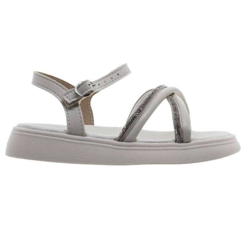 Sandália Molekinha Casual Tiras - Infantil - Branco off