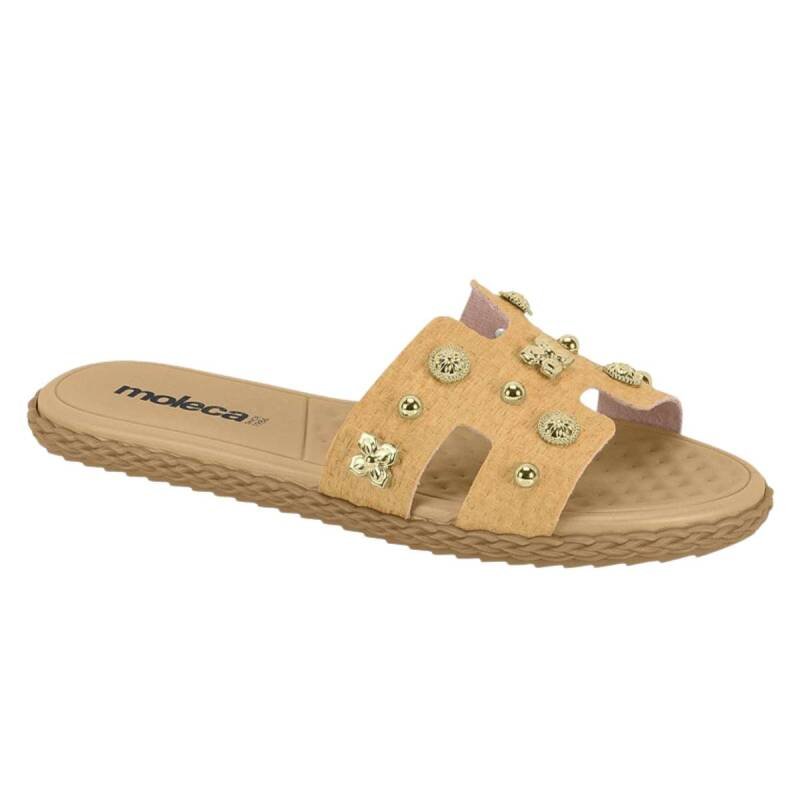 Rasteira Moleca Slide - Feminina - Bege
