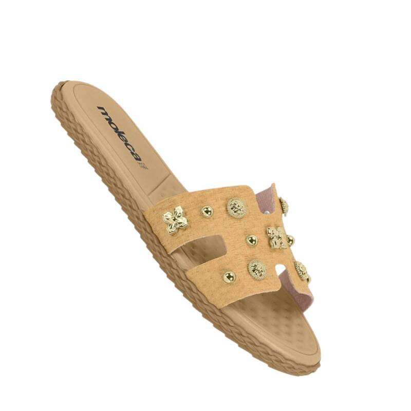 Rasteira Moleca Slide - Feminina - Bege Bege 4