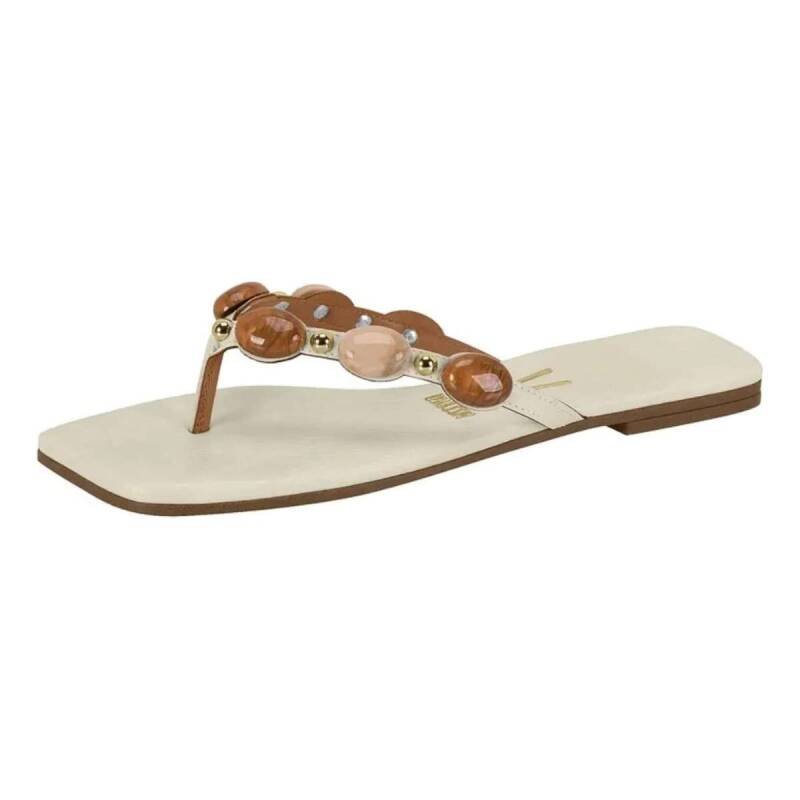 Rasteira Vizzano Pedrarias - Feminina Branco Off 2