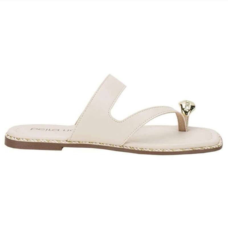 Rasteira Beira Rio Casual - Feminina Branco Off 2