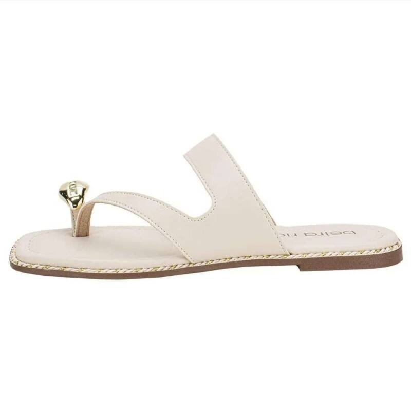 Rasteira Beira Rio Casual - Feminina Branco Off 3