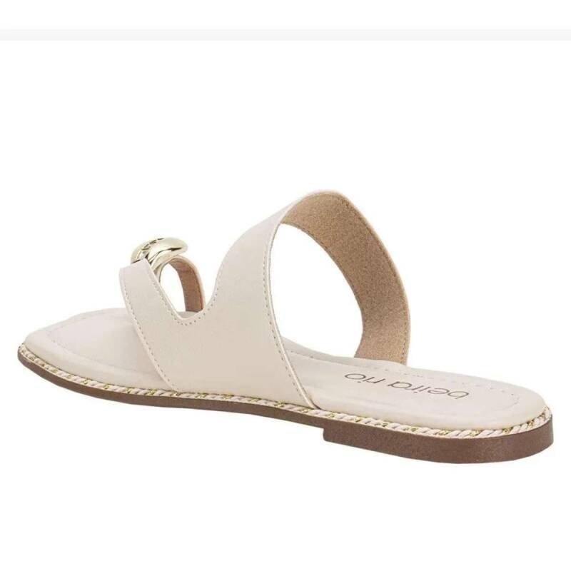 Rasteira Beira Rio Casual - Feminina Branco Off 4