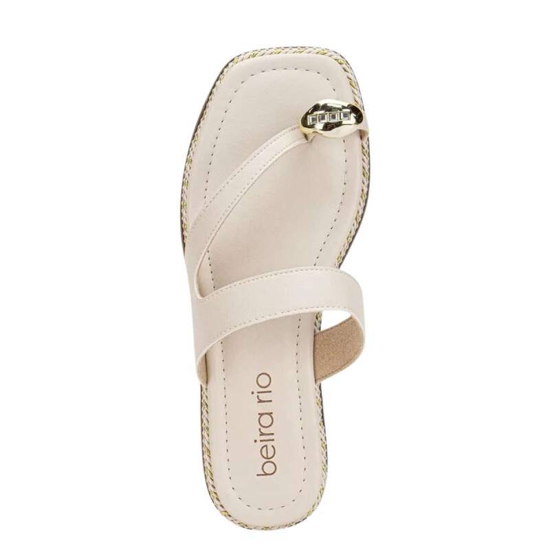 Rasteira Beira Rio Casual - Feminina Branco Off 5