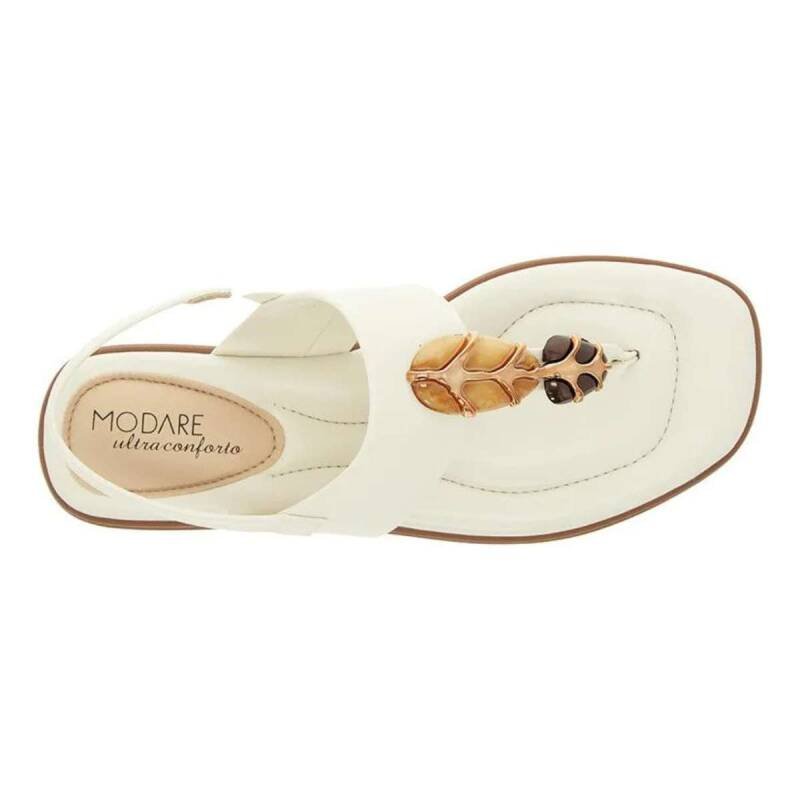Sandália Modare Rasteira - Feminina - Branco off Branco Off 4