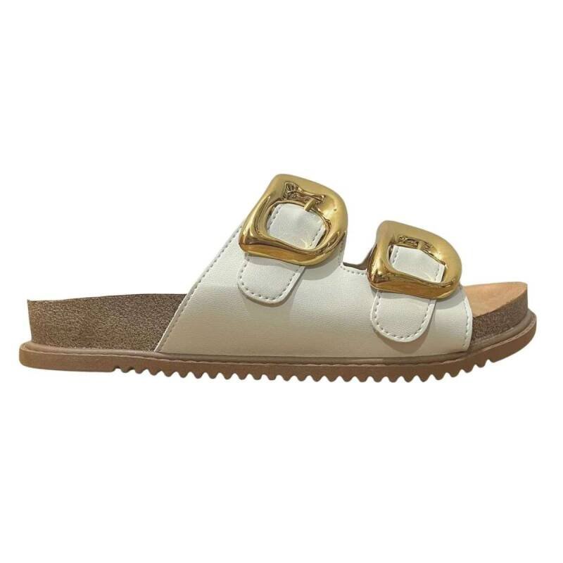 Tamanco Beira Rio Papete - Feminino - Branco off Off White 2