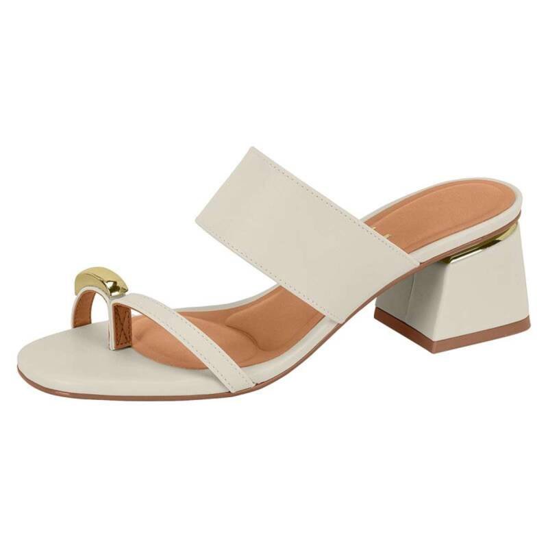 Tamanco Vizzano Salto Bloco - Feminino - Branco off Branco 2