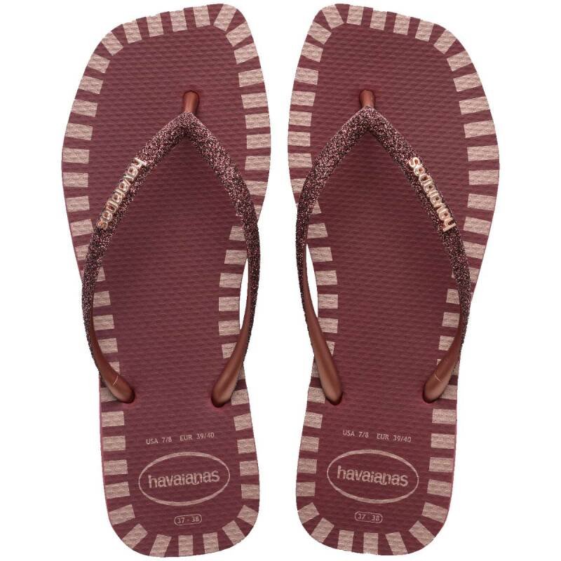 Chinelo Havaianas Slim Square Glitter Contour - Feminino