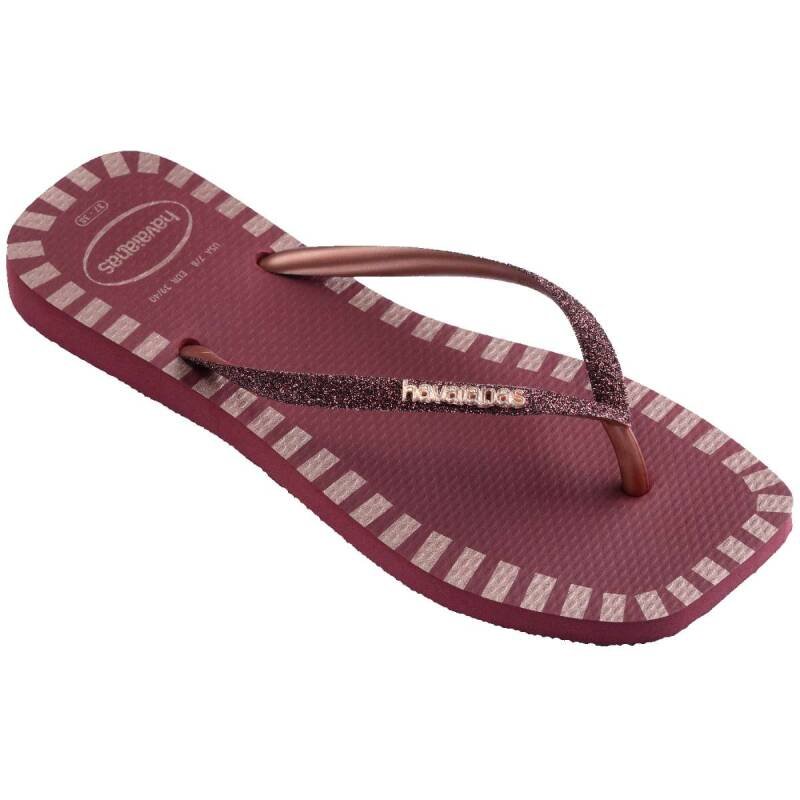 Chinelo Havaianas Slim Square Glitter Contour - Feminino Vermelho 2