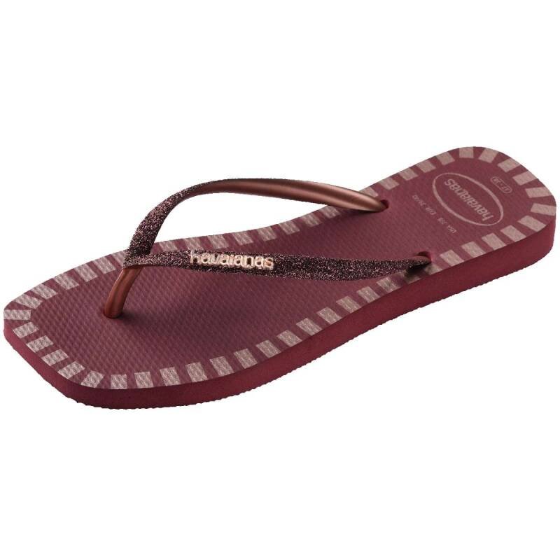 Chinelo Havaianas Slim Square Glitter Contour - Feminino Vermelho 4