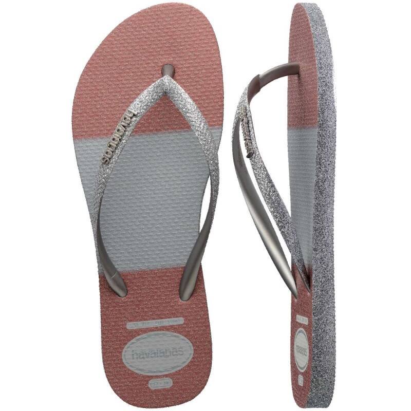 Chinelo Havaianas Slim Glitter Glam - Feminino Prata 5
