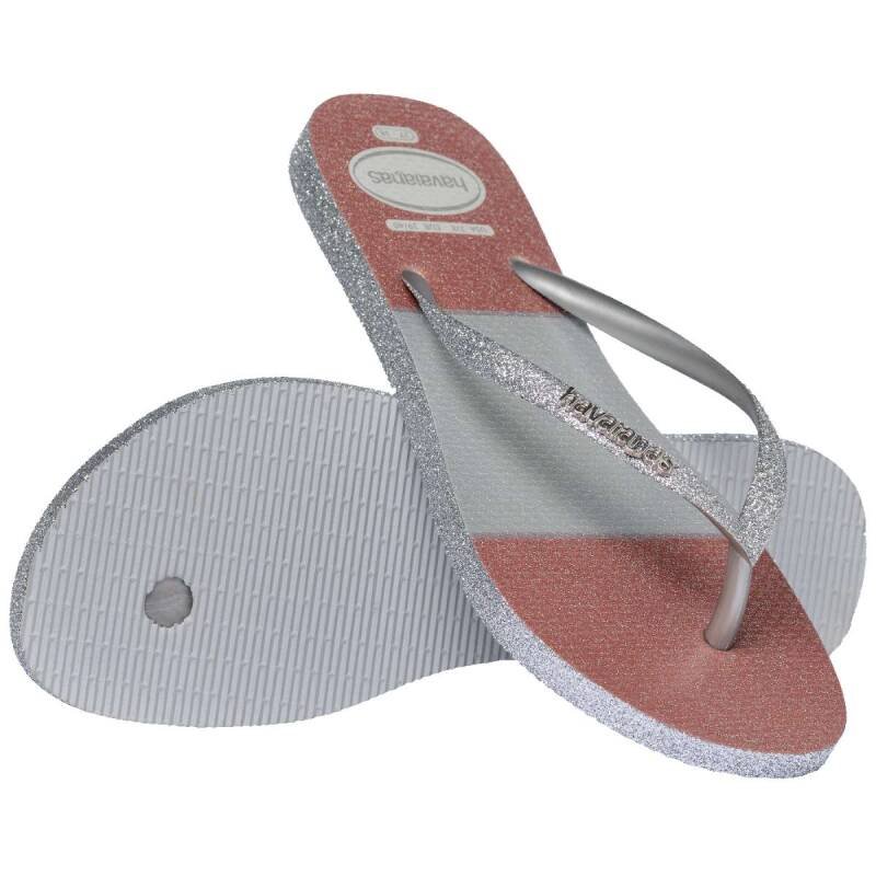Chinelo Havaianas Slim Glitter Glam - Feminino Prata 6