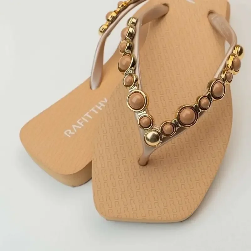 Chinelo Rafitthy Pedras - Feminino Bege 3