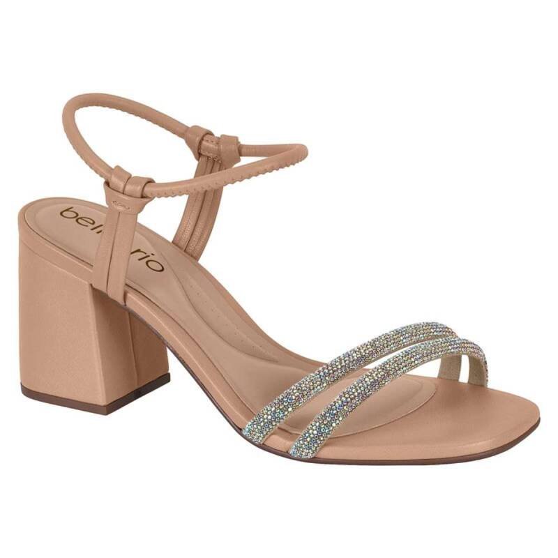 Sandália Beira Rio Tiras Strass - Feminina