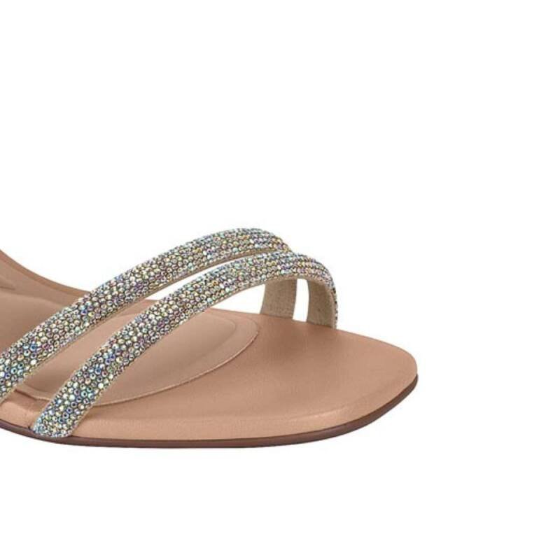 Sandália Beira Rio Tiras Strass - Feminina Bege 3