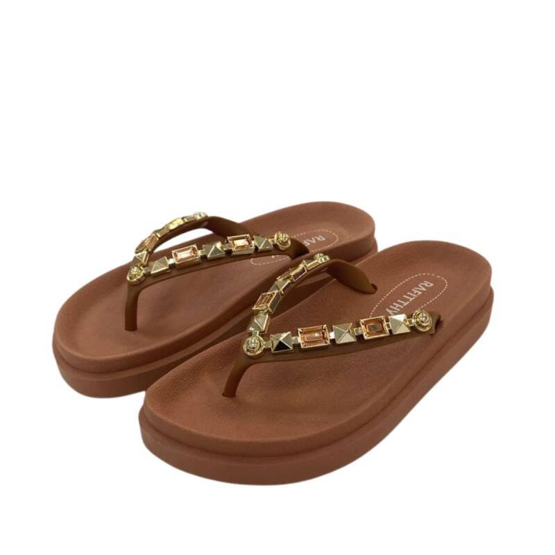 Chinelo Rafitthy - Feminino - Marrom Marrom 2