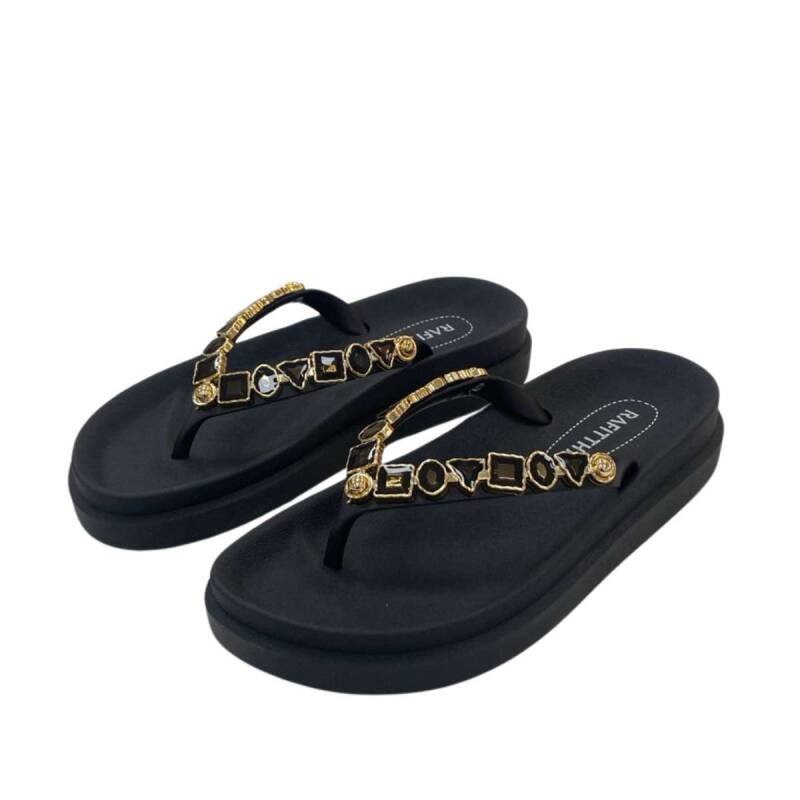 Chinelo Rafitthy - Feminino - Preto Preto 2