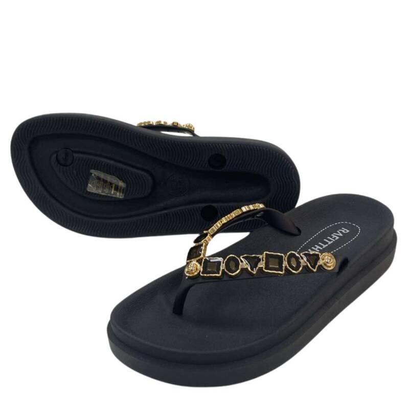 Chinelo Rafitthy - Feminino - Preto Preto 4