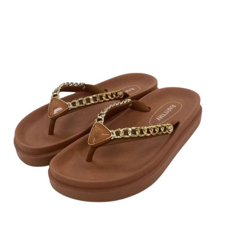 Chinelo Rafitthy - Feminino - Marrom Marrom 2