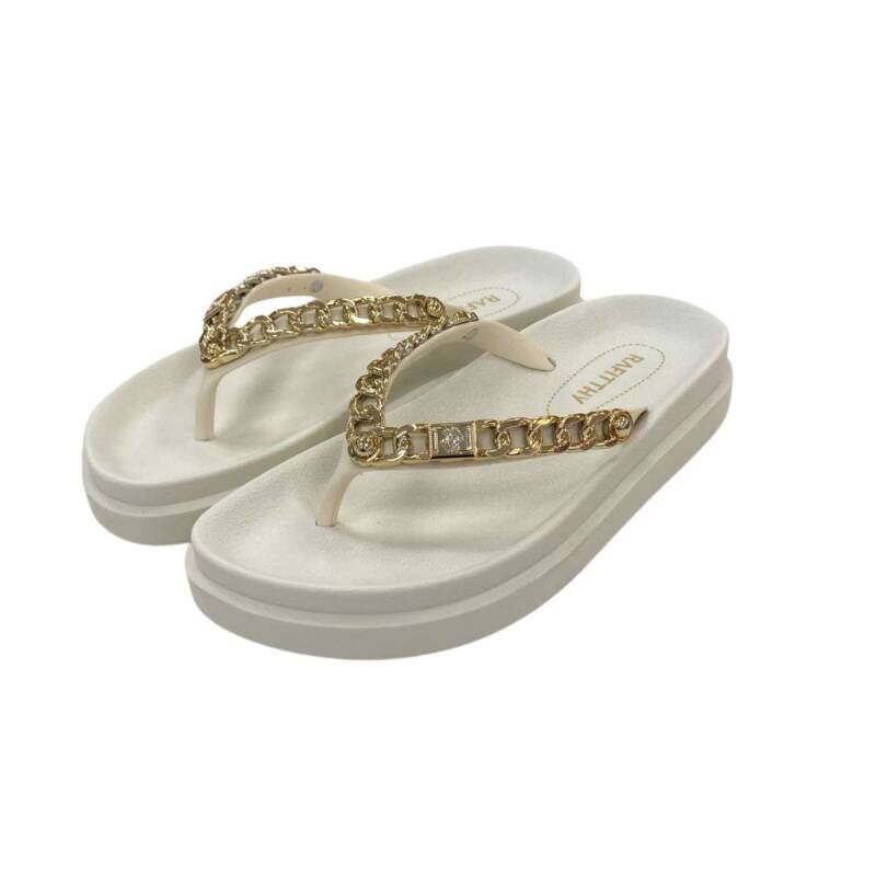 Chinelo Rafitthy - Feminino - Branco off Branco 2