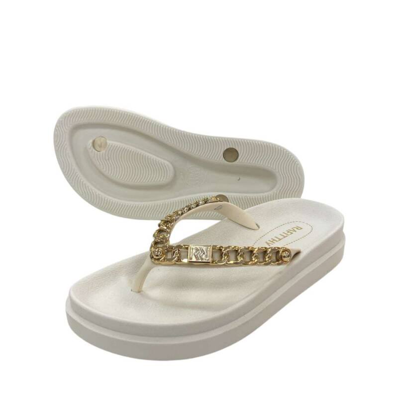 Chinelo Rafitthy - Feminino - Branco off Branco 4