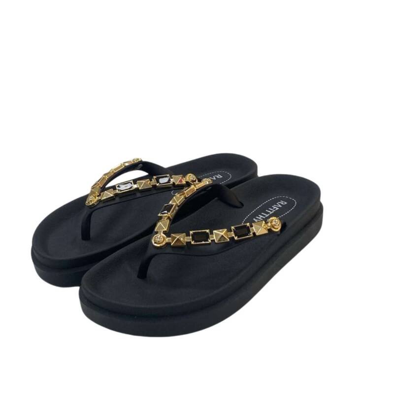 Chinelo Rafitthy - Feminino - Preto Preto 2