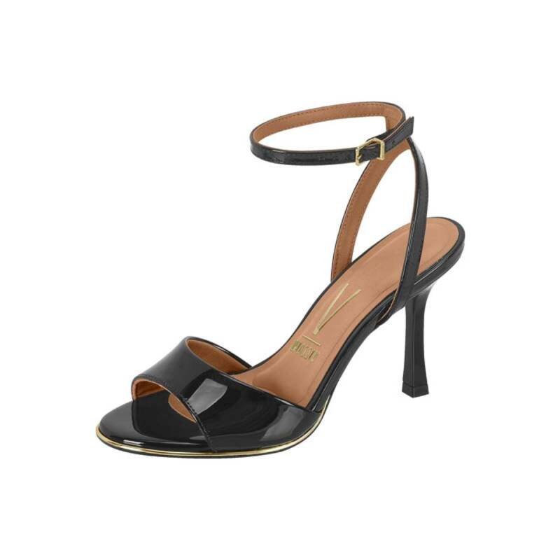 Sandália Vizzano Salto Taça Envernizada - Feminino - Preto Preto 2
