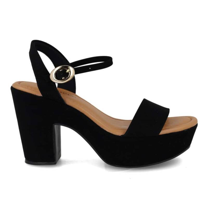 Sandália Bebecê Casual Salto Bloco - Feminino - Preto