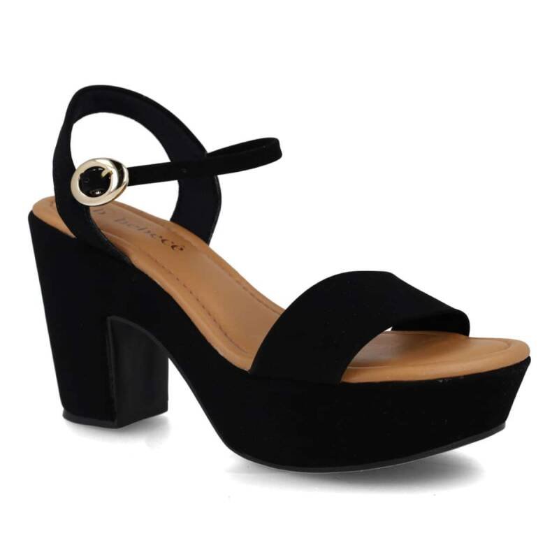 Sandália Bebecê Casual Salto Bloco - Feminino - Preto Preto 3