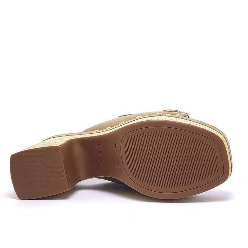 Tamanco Bebecê Clog Plataforma Camurção - Feminino - Marr Marrom 5