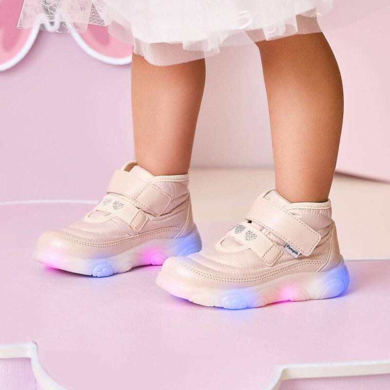 Tênis Pampili de Led Liz Luz Comfy - Infantil - Nude Bege 6