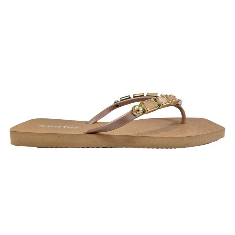 Chinelo Rafitthy Pedraria - Feminino Bege 2