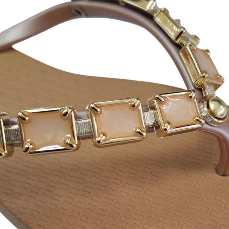 Chinelo Rafitthy Pedraria - Feminino Bege 3
